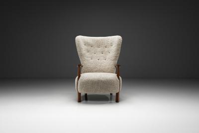 Villy S rensen Villy S rensen Easy Chair With Oak Frame Denmark 1950s