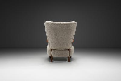 Villy S rensen Villy S rensen Easy Chair With Oak Frame Denmark 1950s