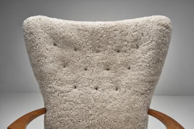 Villy S rensen Villy S rensen Easy Chair With Oak Frame Denmark 1950s