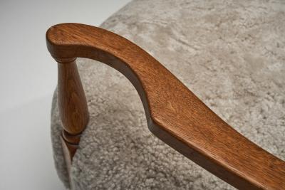Villy S rensen Villy S rensen Easy Chair With Oak Frame Denmark 1950s