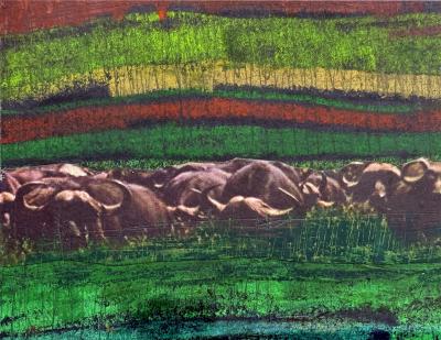 Vincent D Smith Village in Benin Africa African American Artist Paints Africa in the 1970s