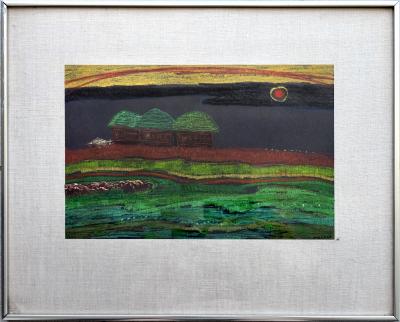 Vincent D Smith Village in Benin Africa African American Artist Paints Africa in the 1970s