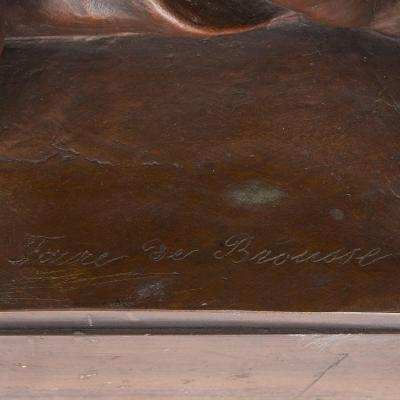 Vincent Desire Faure de Brousse Bronze mother and child by Faure de Brousse