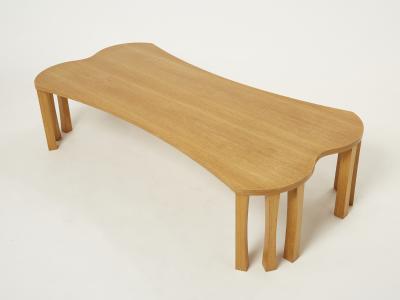 Vincent Poujardieu Unique Vincent Poujardieu free form oak wood coffee table 1992