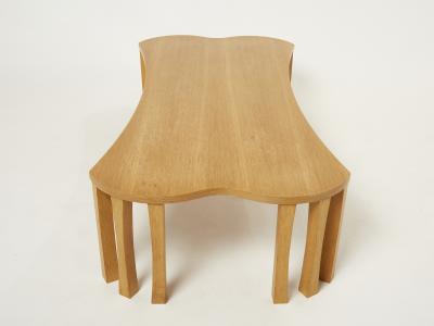 Vincent Poujardieu Unique Vincent Poujardieu free form oak wood coffee table 1992