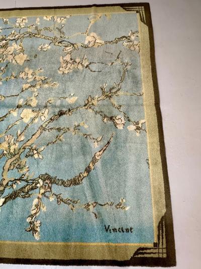 Vincent van Gogh Ege Art Line Modern Carpet Cherry Blossom Rug Signed