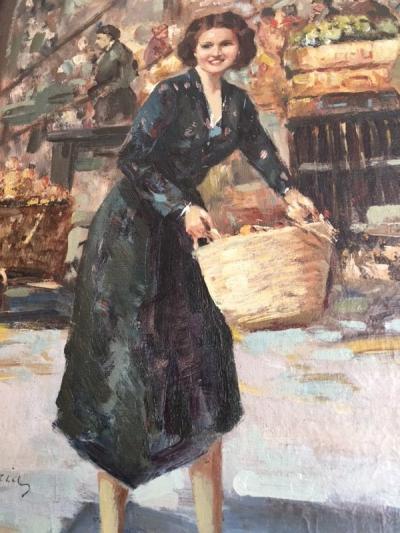 Vincenzo D Auria VINCENZO DAURIA ITALIAN MARKET SCENE PAINTING