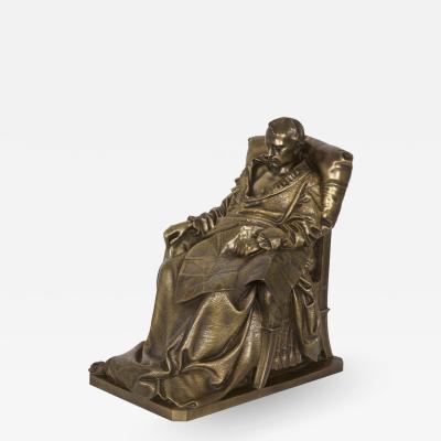 Vincenzo Vela Last Days of Napoleon Antique French Bronze Sculpture by Vela Barbedienne