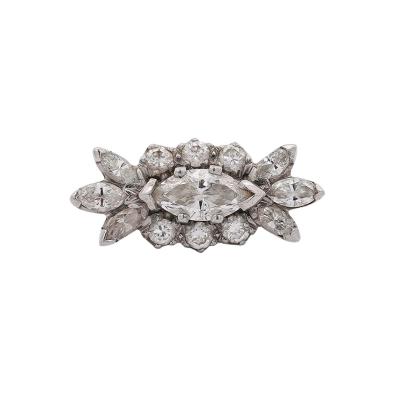 Vintage 1 85 Carat Marquise Cut Diamond Cocktail Platinum East West Ring