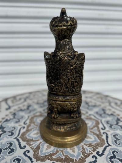 Vintage 12 Brass Sculpture of Tibetan Buddhist Kneeling