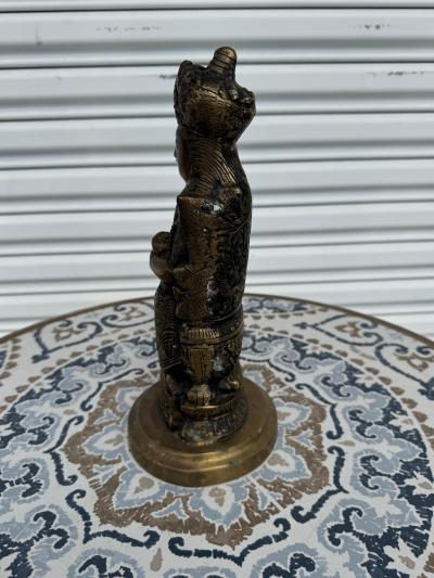 Vintage 12 Brass Sculpture of Tibetan Buddhist Kneeling