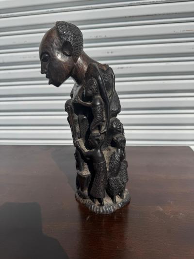 Vintage 13 Tanzanian Ironwood Family Tree Sculpture