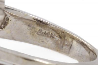 Vintage 14k White Gold Bypass Ring w 6 Diamonds approx 1 23 CTW size 6 5