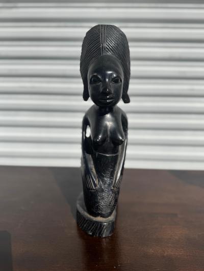 Vintage 15 Yoruba Kneeling Woman Ebony Sculpture