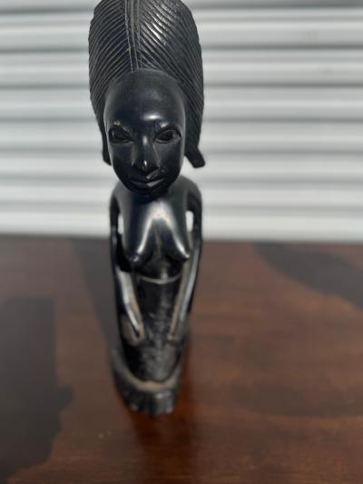 Vintage 15 Yoruba Kneeling Woman Ebony Sculpture
