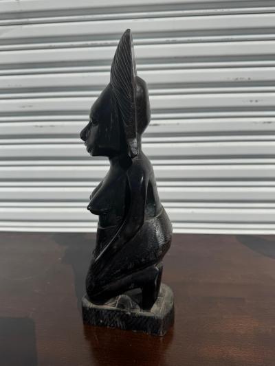 Vintage 15 Yoruba Kneeling Woman Ebony Sculpture