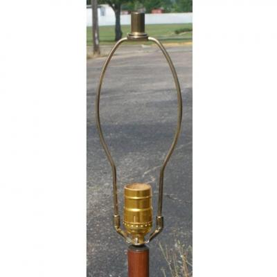 Vintage 1960s Danish Teak Brass Floor Lamp