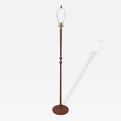 Vintage 1960s Danish Teak Brass Floor Lamp