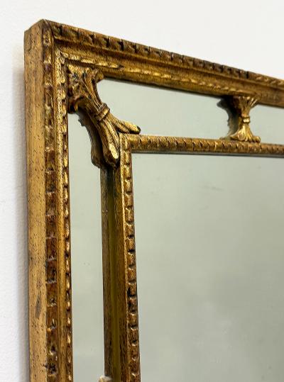 Vintage 1960s Gold Leaf Carved Wood Neoclassical Mirror