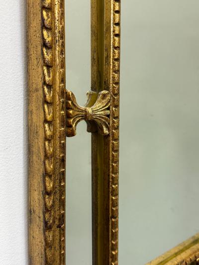 Vintage 1960s Gold Leaf Carved Wood Neoclassical Mirror
