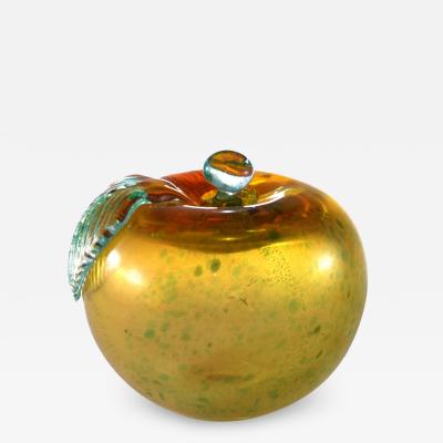 Vintage 1970s Seguso Murano Gold Art Glass Apple