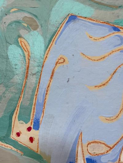 Vintage 1980s Subtle Patterned Abstract Painting Framed