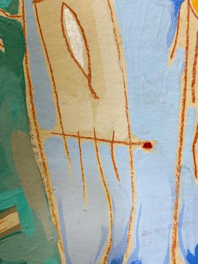 Vintage 1980s Subtle Patterned Abstract Painting Framed