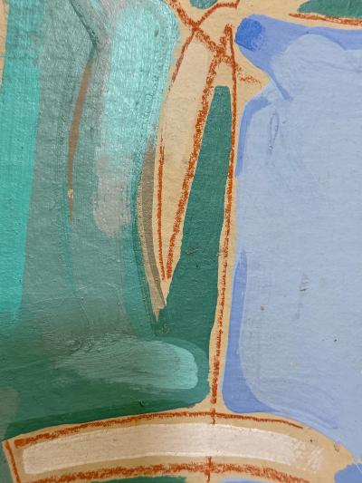 Vintage 1980s Subtle Patterned Abstract Painting Framed