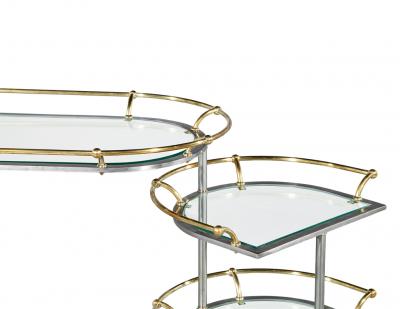 Vintage 2 Tone Metal Bar Cart in the manner of Edoardo Orlandi