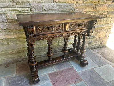 Vintage 20th Century Antique Renaissance Revival Console Table