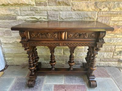 Vintage 20th Century Antique Renaissance Revival Console Table