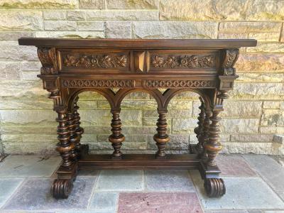 Vintage 20th Century Antique Renaissance Revival Console Table
