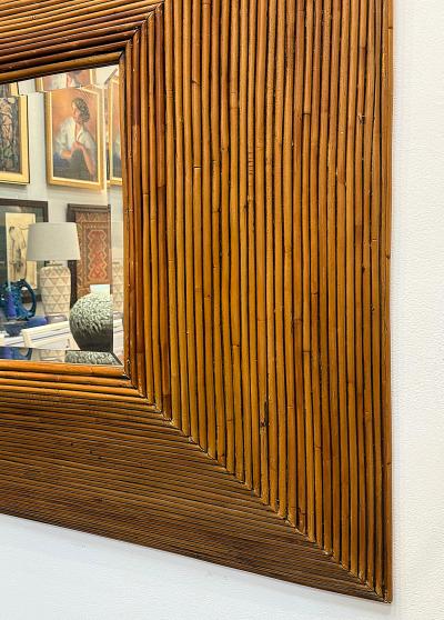 Vintage 3 dimensional Pencil Reed Coastal Beveled Mirror