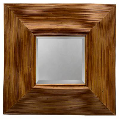 Vintage 3 dimensional Pencil Reed Coastal Beveled Mirror