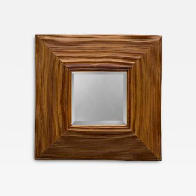 Vintage 3 dimensional Pencil Reed Coastal Beveled Mirror