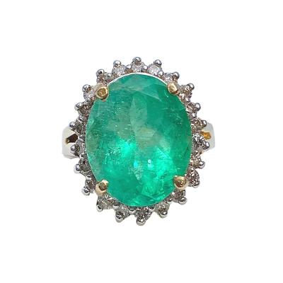 Vintage 6 88 carat Colombian Emerald in 14k yellow gold ring