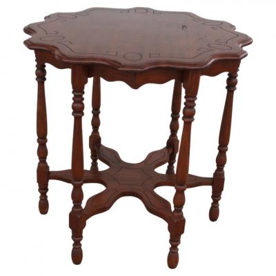 Vintage 6 Leg Scalloped Sided Table