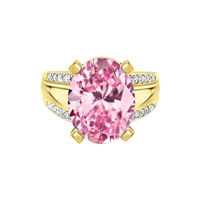 Vintage 9 50 Carat Oval Cut Pink Kunzite with Diamond Side Stone Cocktail Ring