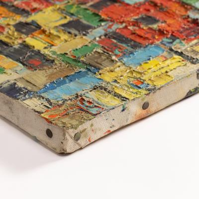 Vintage Abstract Oil 1 France Mid 20th Century