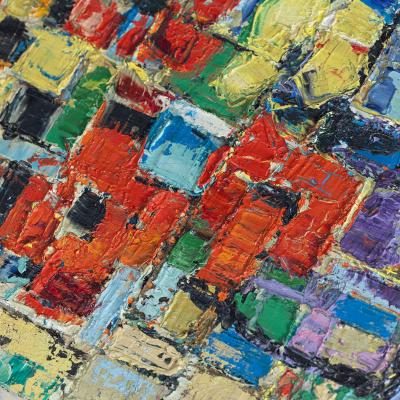 Vintage Abstract Oil Painting 2 France Mid 20th Century