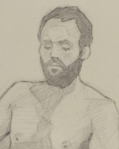 Vintage Academic Drawing of a Man U S A circa 1970
