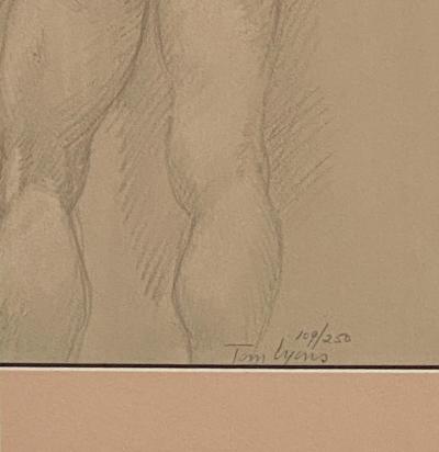 Vintage Academic Sketch of a Male Nude