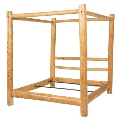 Vintage Adirondack Log King Bed