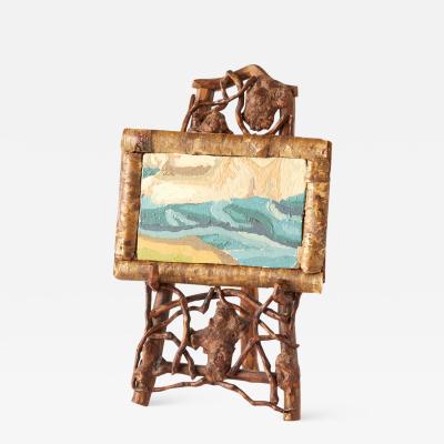 Vintage Adirondack Painting and Easel