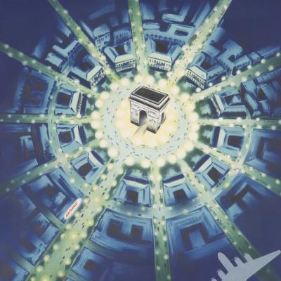 Vintage Air France Paris Arc de Triomphe Poster