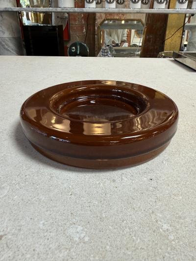 Vintage Amber Metal Lidded Box with Insert