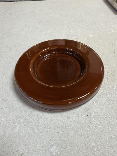 Vintage Amber Metal Lidded Box with Insert