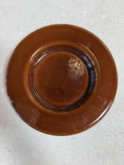 Vintage Amber Metal Lidded Box with Insert