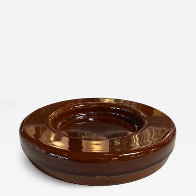Vintage Amber Metal Lidded Box with Insert