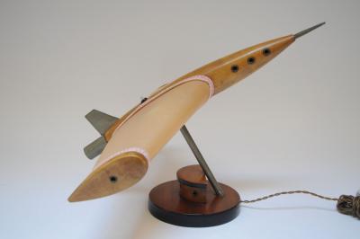 Vintage American Airplane Table Lamp with Illuminated Wings